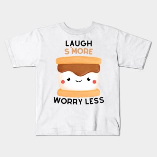 Laugh S'More Worry Less - Marshmallow Face Kids T-Shirt